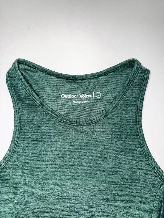 Outdoor Voices Athena Green Heathered Racerback Sporty Longline Bra Top - Picture 2 of 3